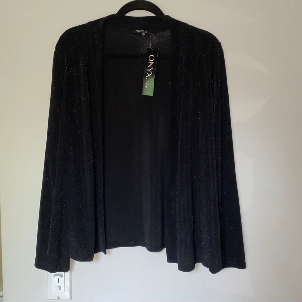 Black Sweater Lightweight Sparkle Cardigan